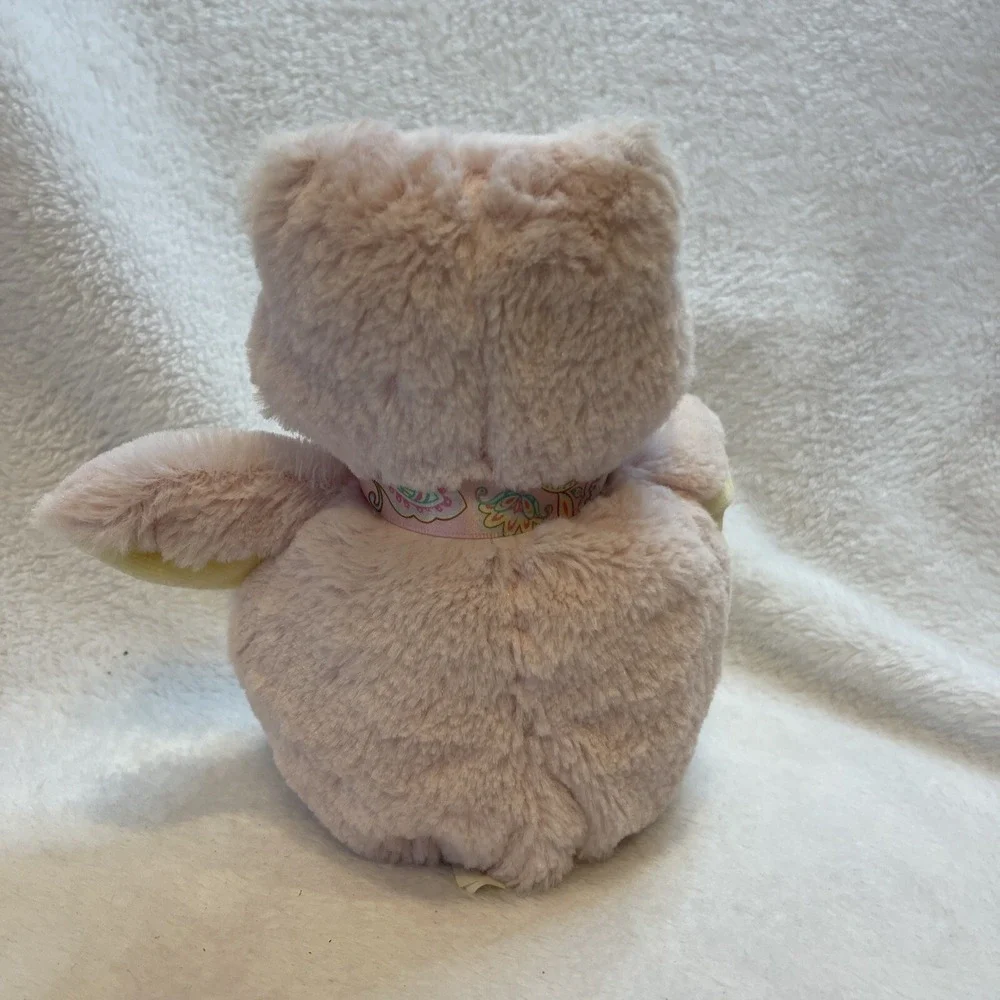 Pink Owl Plush‎ Stuffed Animal with Bow Childrens Decor Collectible Toy